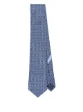 Ferragamo geometric-pattern silk tie - Black