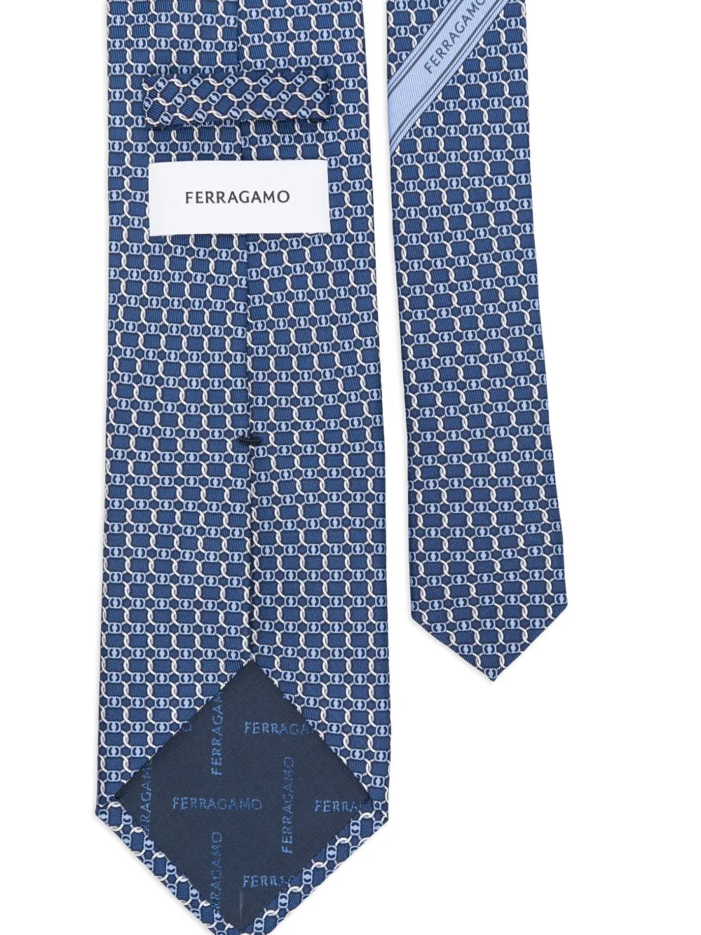 Ferragamo Zijden stropdas met geometrisch patroon - Zwart