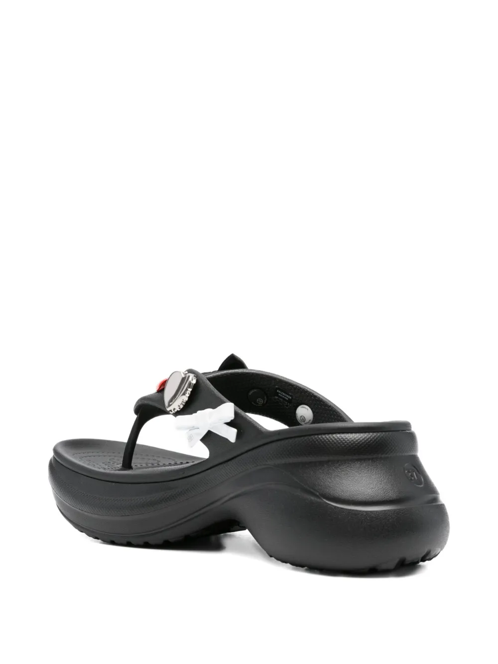 Balenciaga platform thong croc slides Black