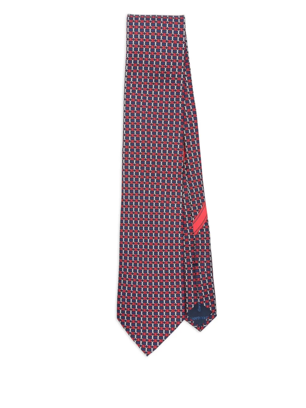 Ferragamo Zijden stropdas met geometrisch patroon Blauw