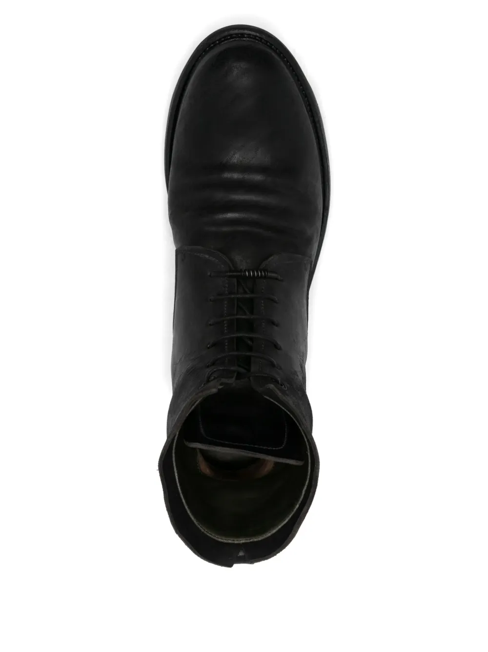 Layer Zero lace-up leather boots Black