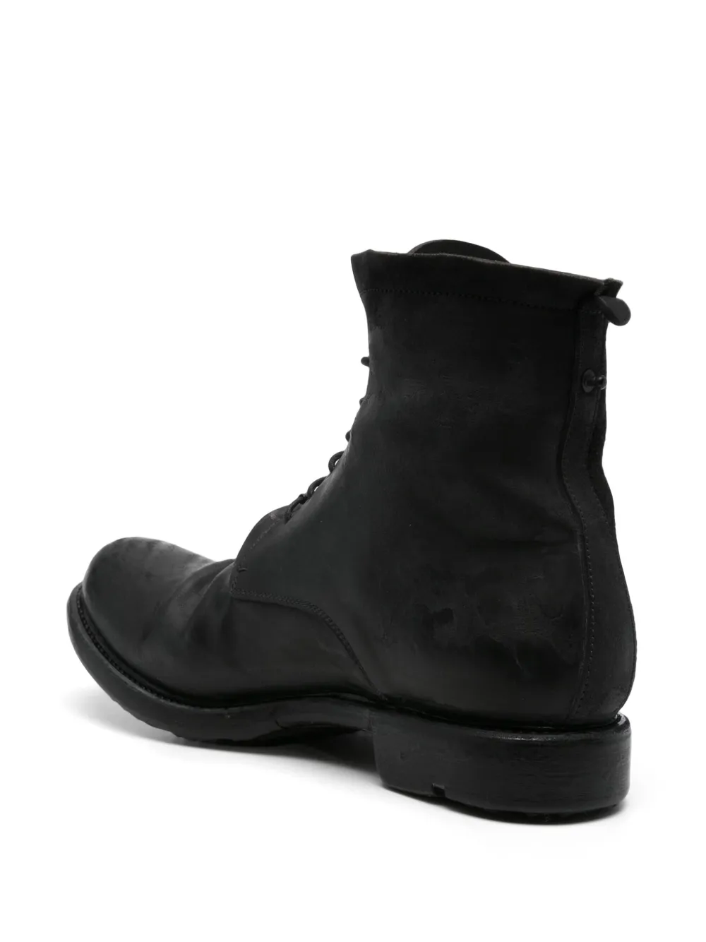 Layer Zero lace-up leather boots Black