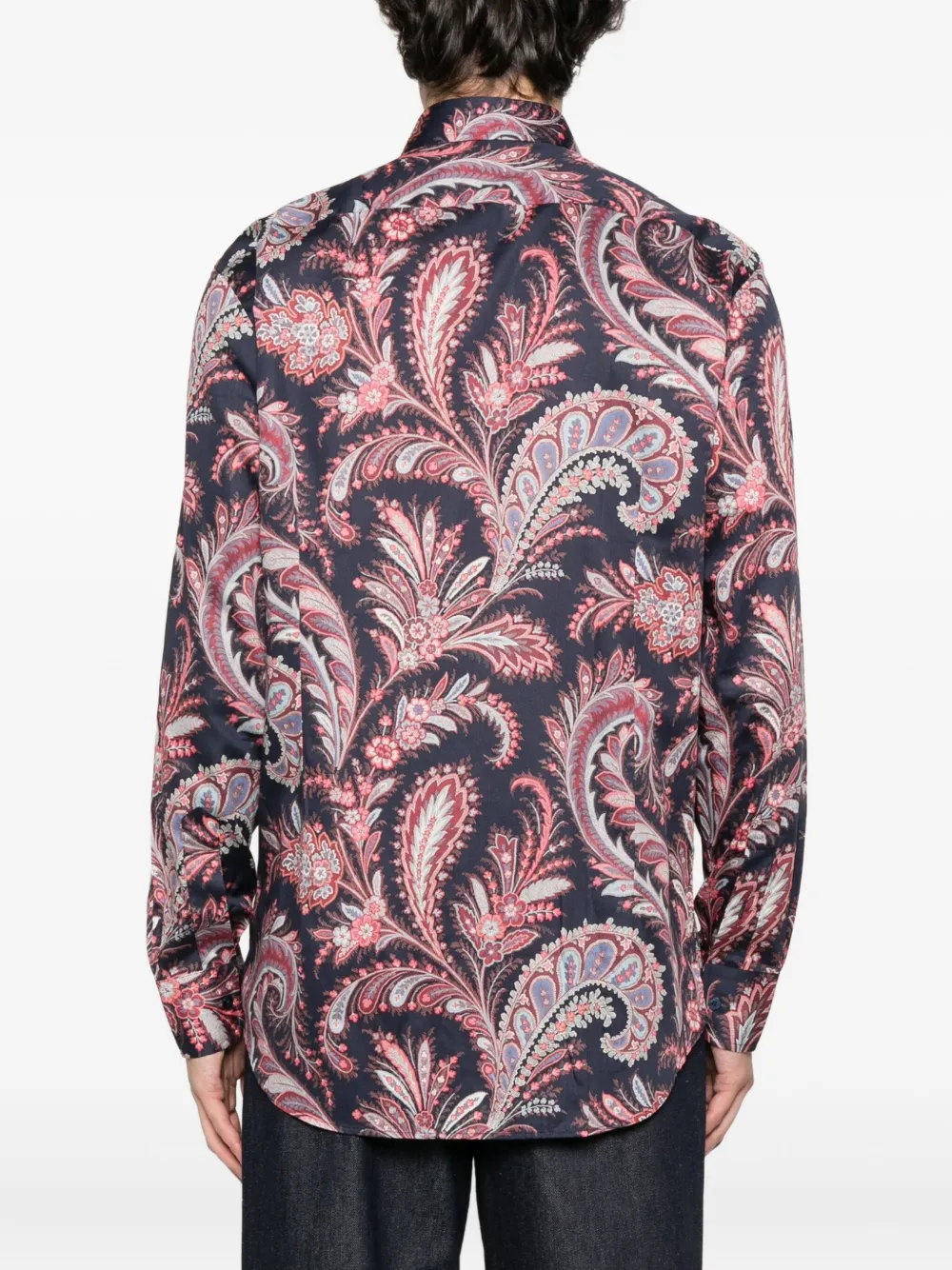 ETRO Katoenen overhemd met paisley-print Blauw