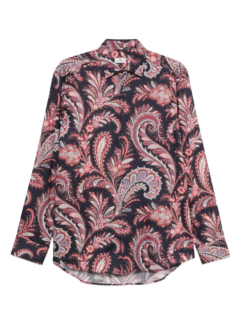 ETRO Katoenen overhemd met paisley-print Blauw