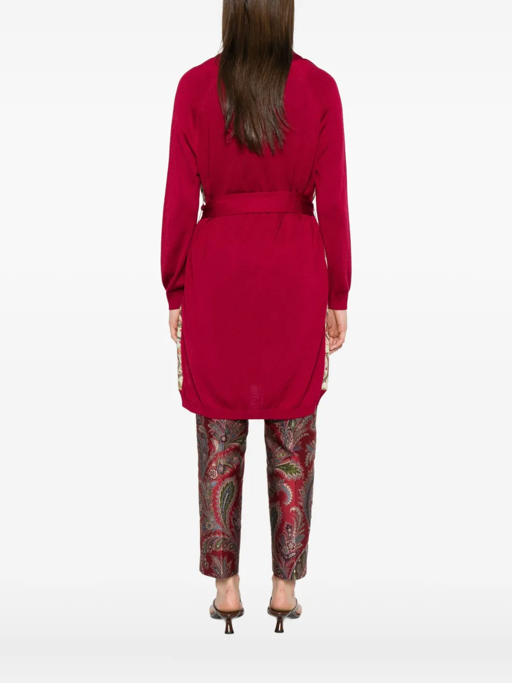 ETRO paisley-panel cardi-coat Roze