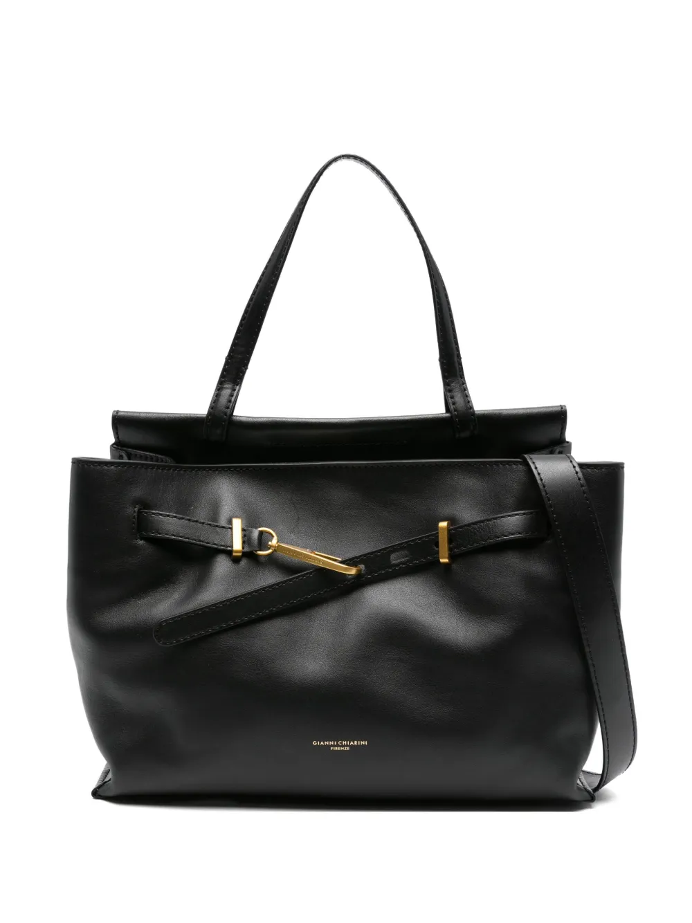 GIANNI CHIARINI Tilda leren shopper Zwart