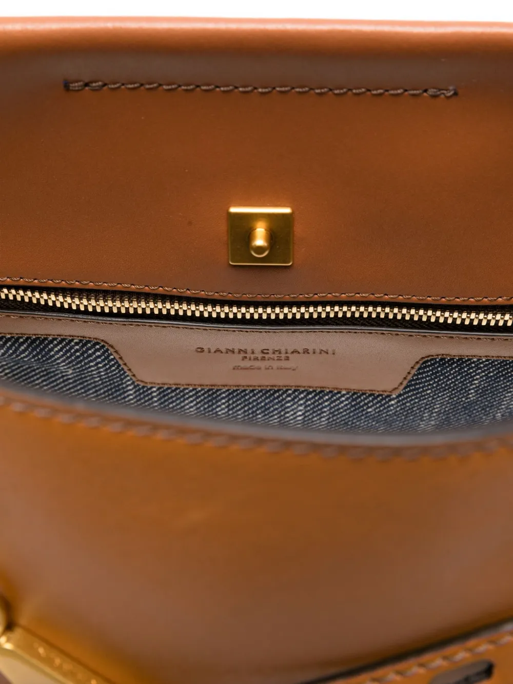 GIANNI CHIARINI Tilda leren shopper Bruin