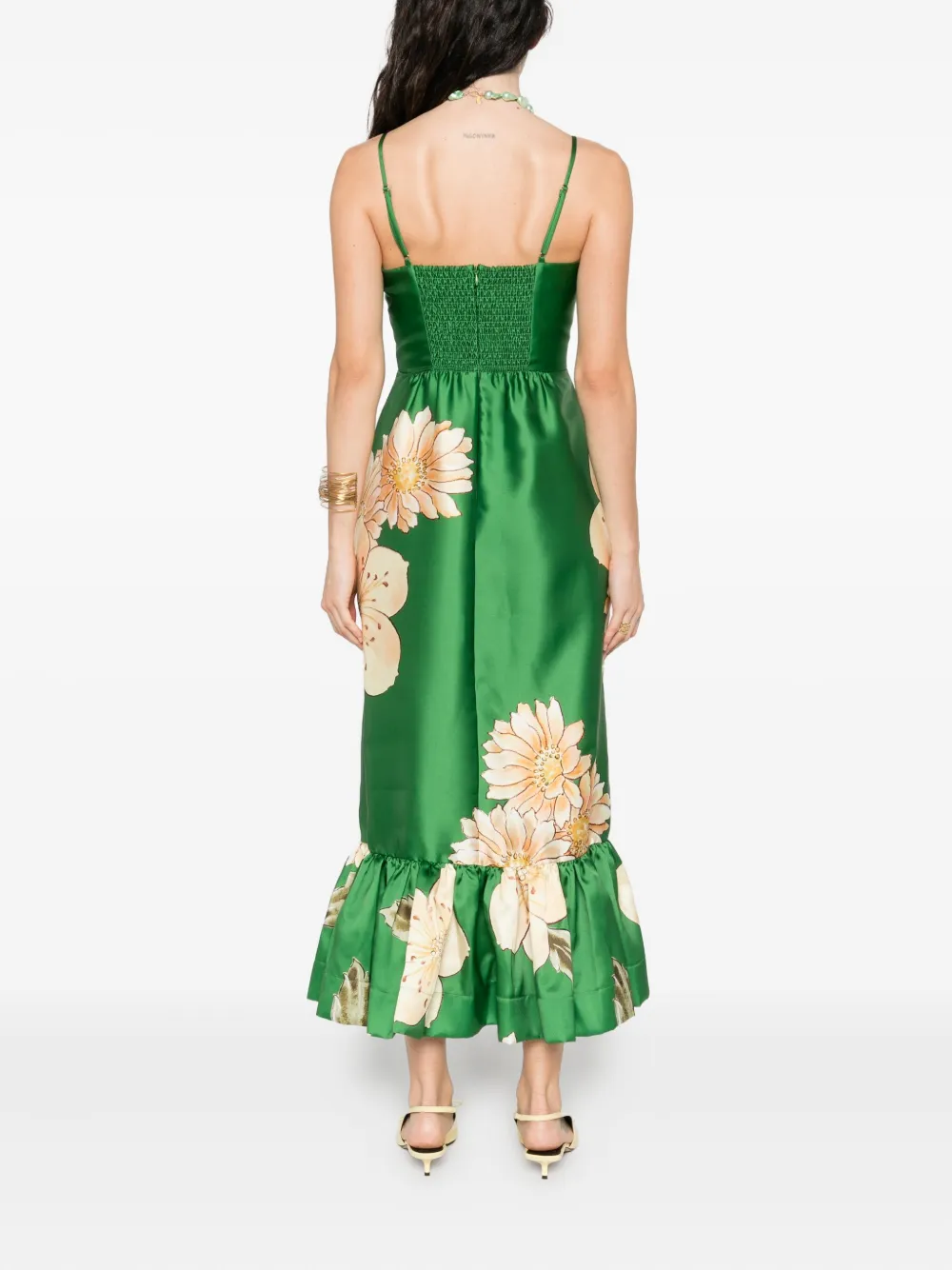 ALEMAIS floral-print midi dress Groen