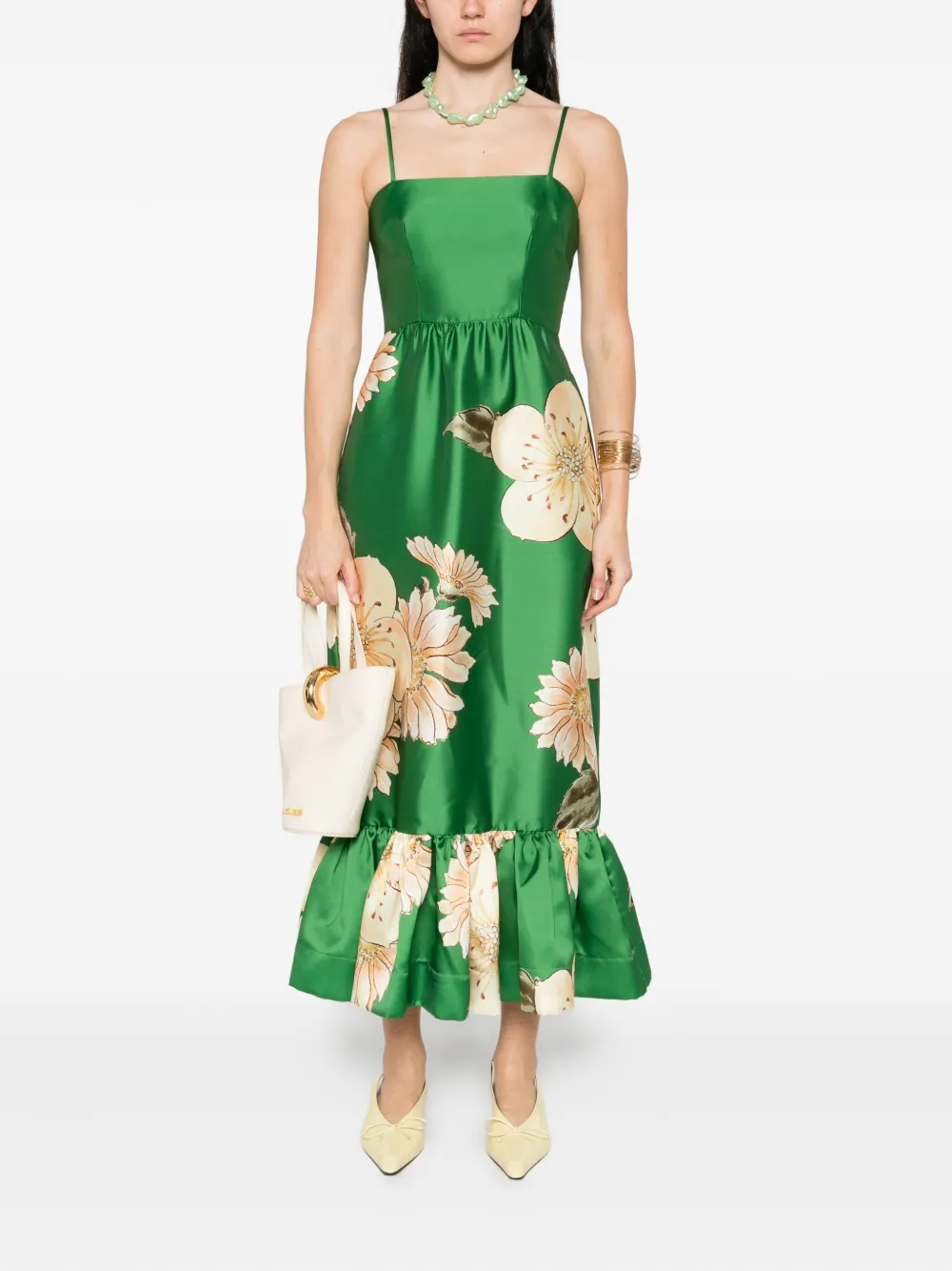 ALEMAIS floral-print midi dress Groen