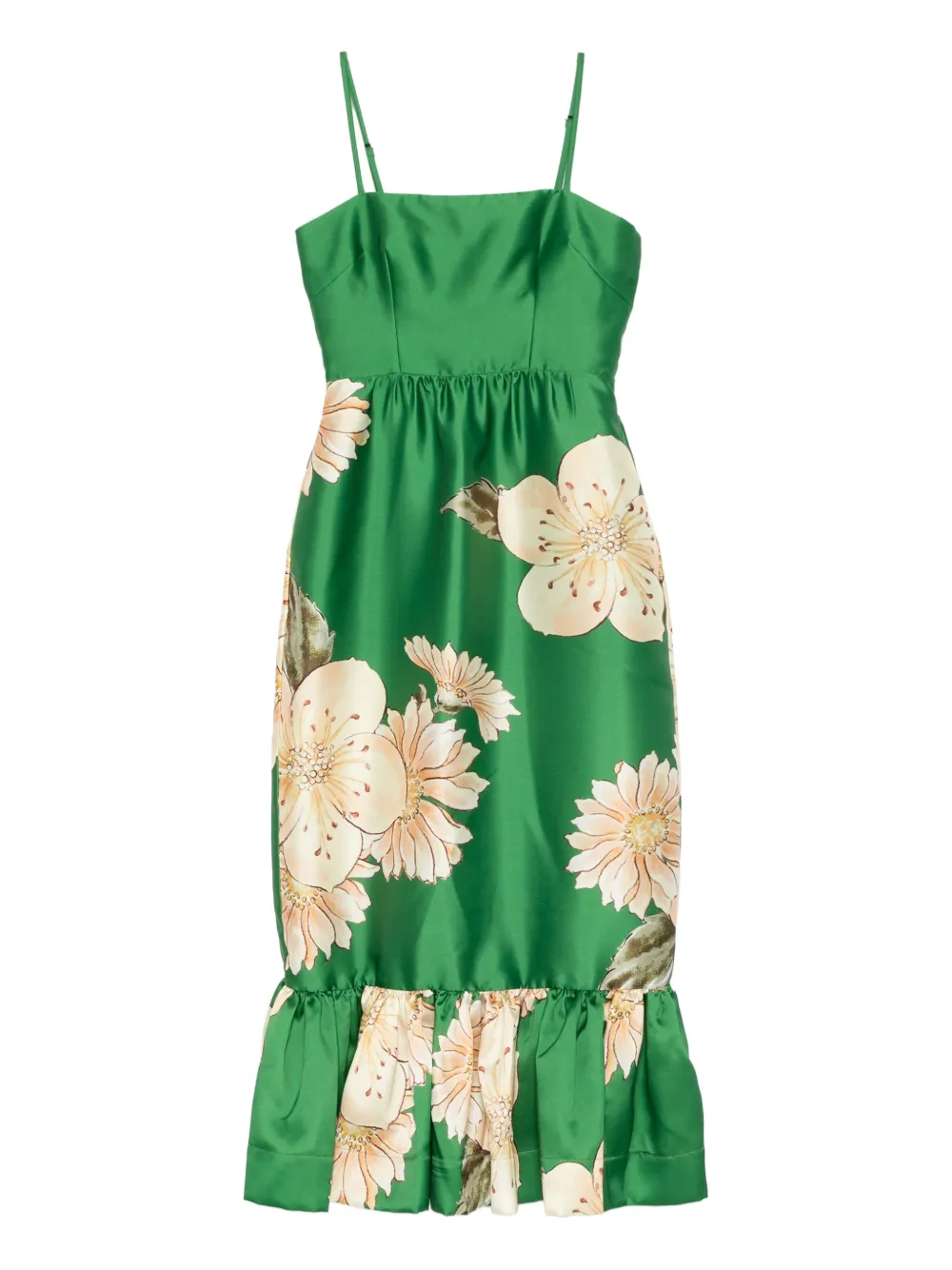 ALEMAIS floral-print midi dress Groen