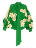 ALEMAIS floral-print balloon-sleeves blouse - Green