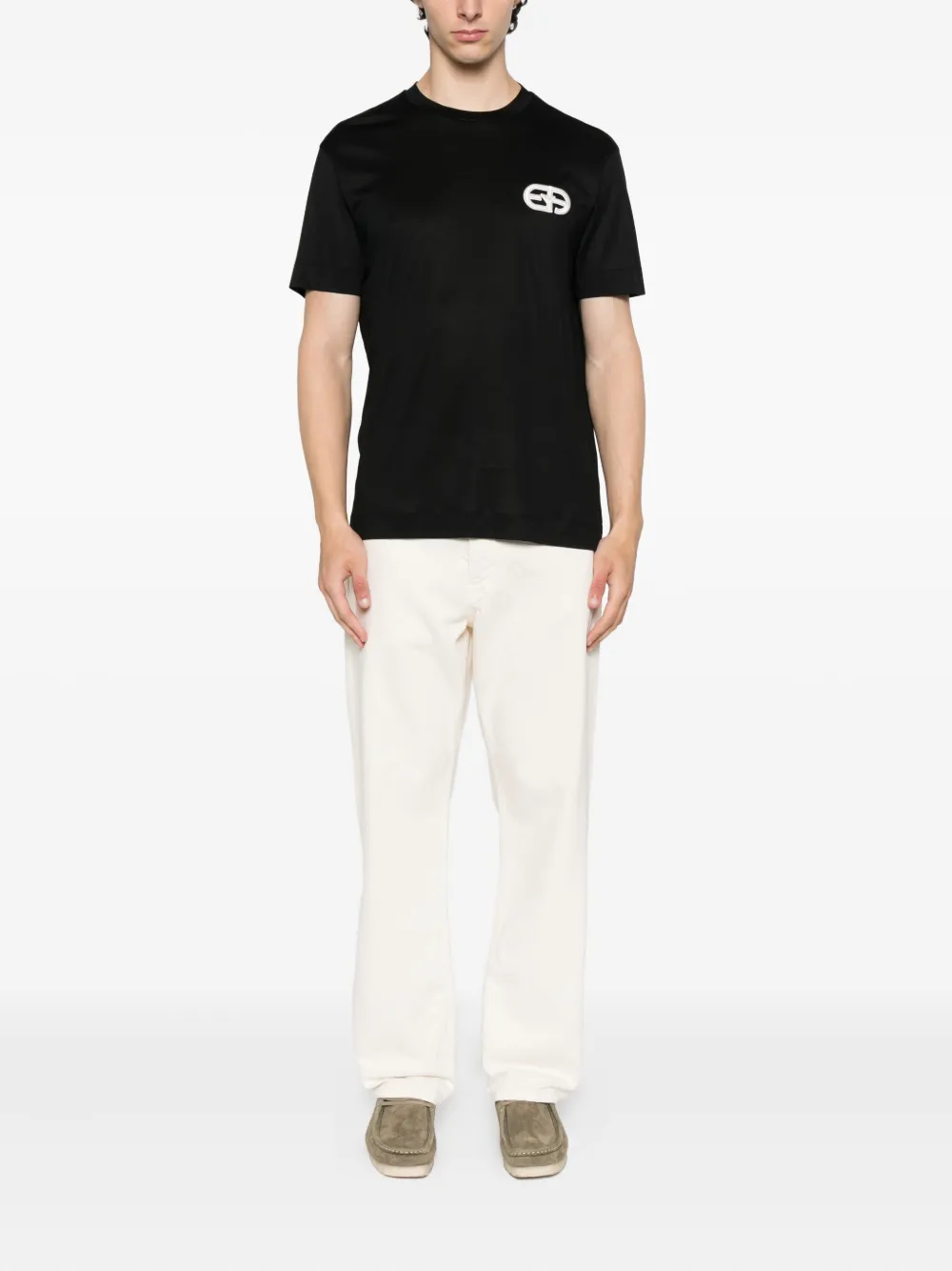 Emporio Armani T-shirt met logoprint Zwart