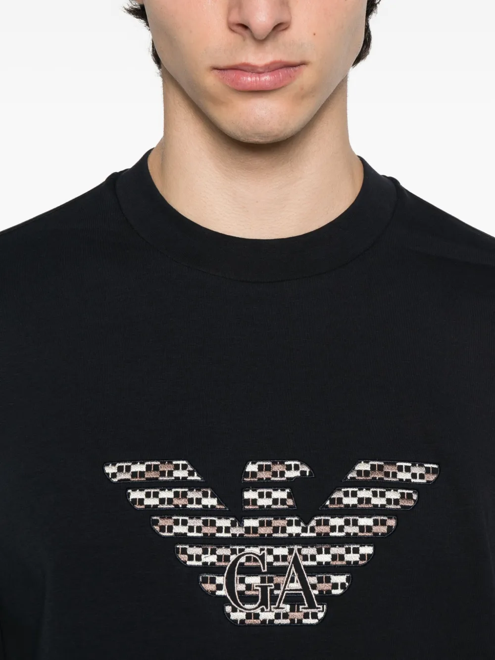 Emporio Armani Sweater met geborduurd adelaar-embleem Blauw