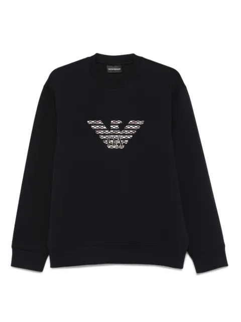 Emporio Armani eagle-emblem embroidered sweatshirt