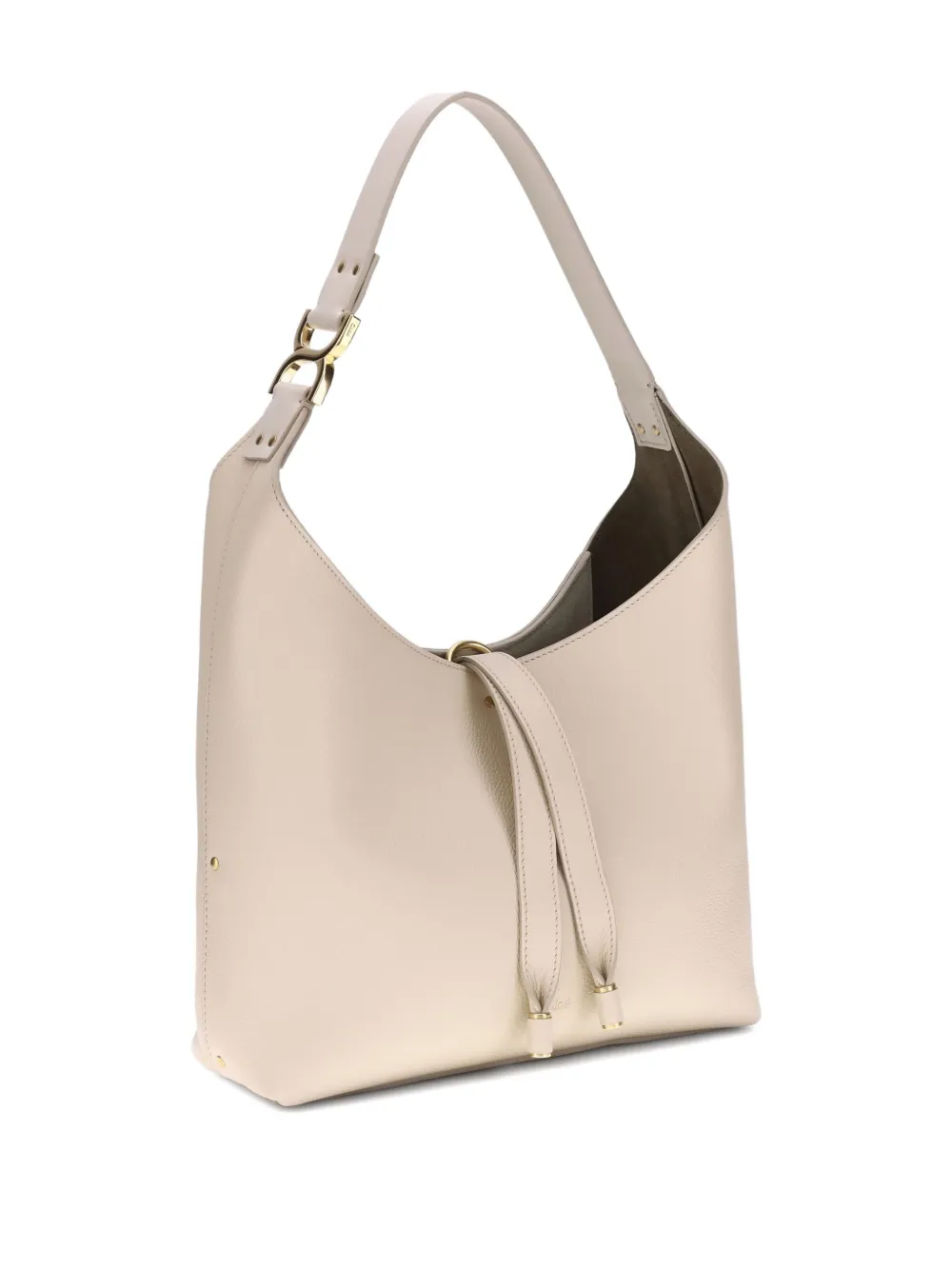 Chloé small Marcie leather buckle-detail shoulder bag - Beige