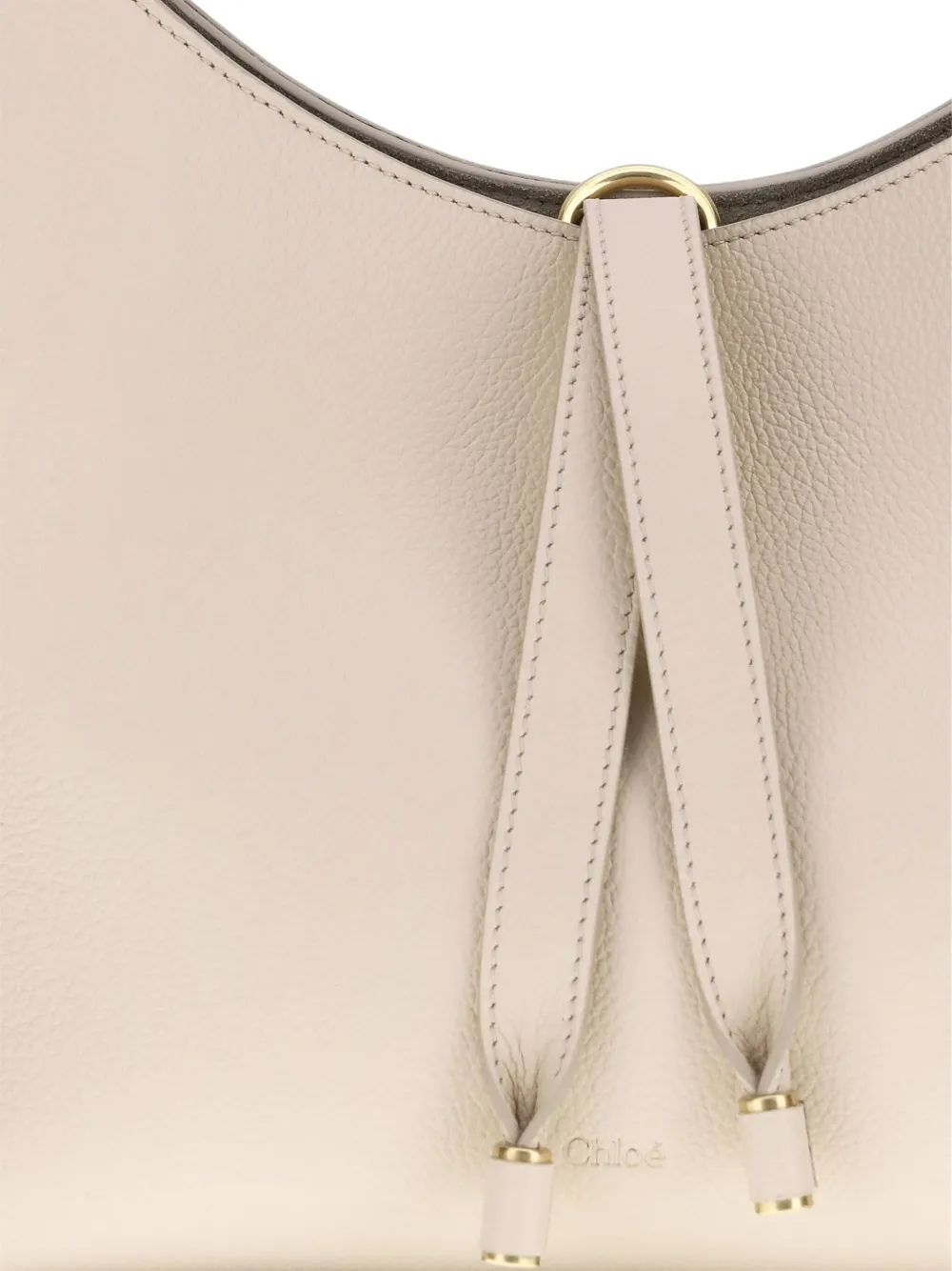 Chloé Marcie kleine leren schoudertas met gespdetail Beige