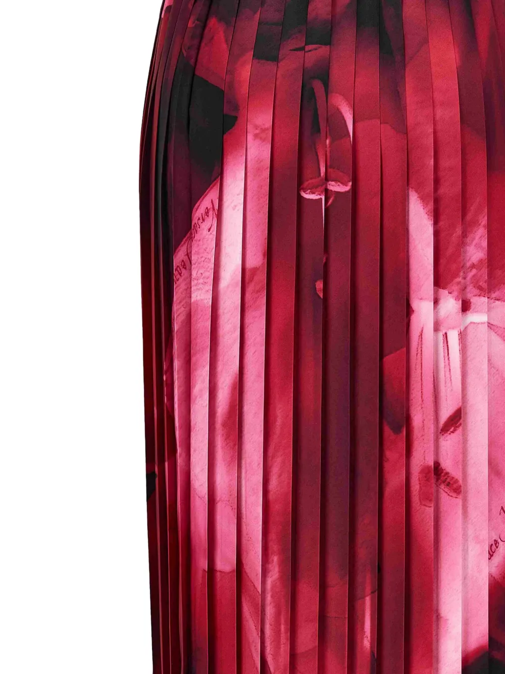 Versace Jeans Couture Pleated Rose-print Skirt In Pink