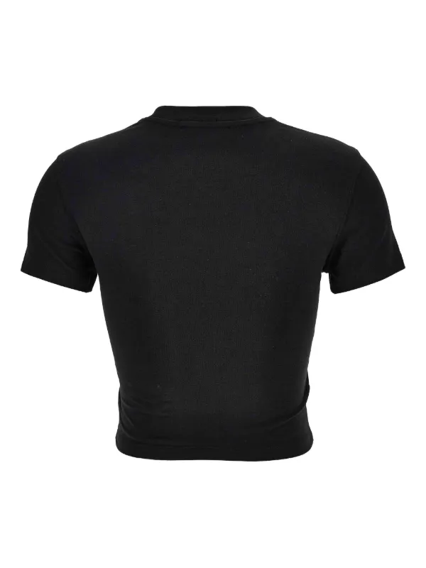 Versace Jeans Couture バタフライトリム クロップドトップ | ブラック