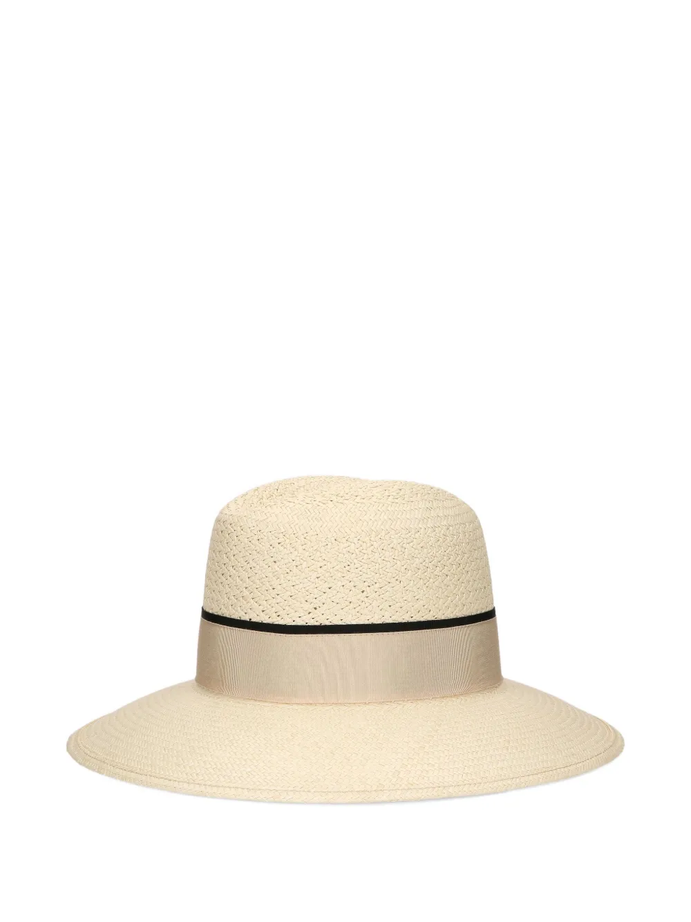 Borsalino Claudette Panama hoed met lintdetail Beige