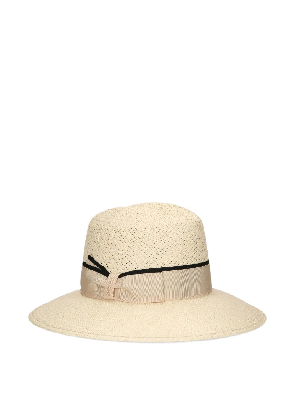 Borsalino Claudette Panama hoed met lintdetail Beige
