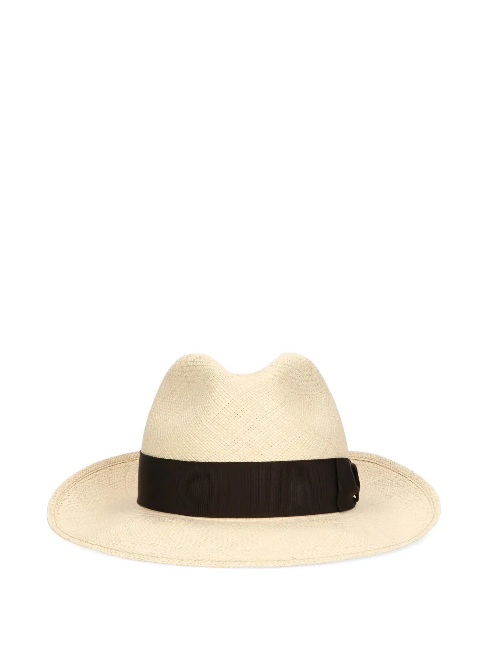 Borsalino Hoed verfraaid met lint Beige