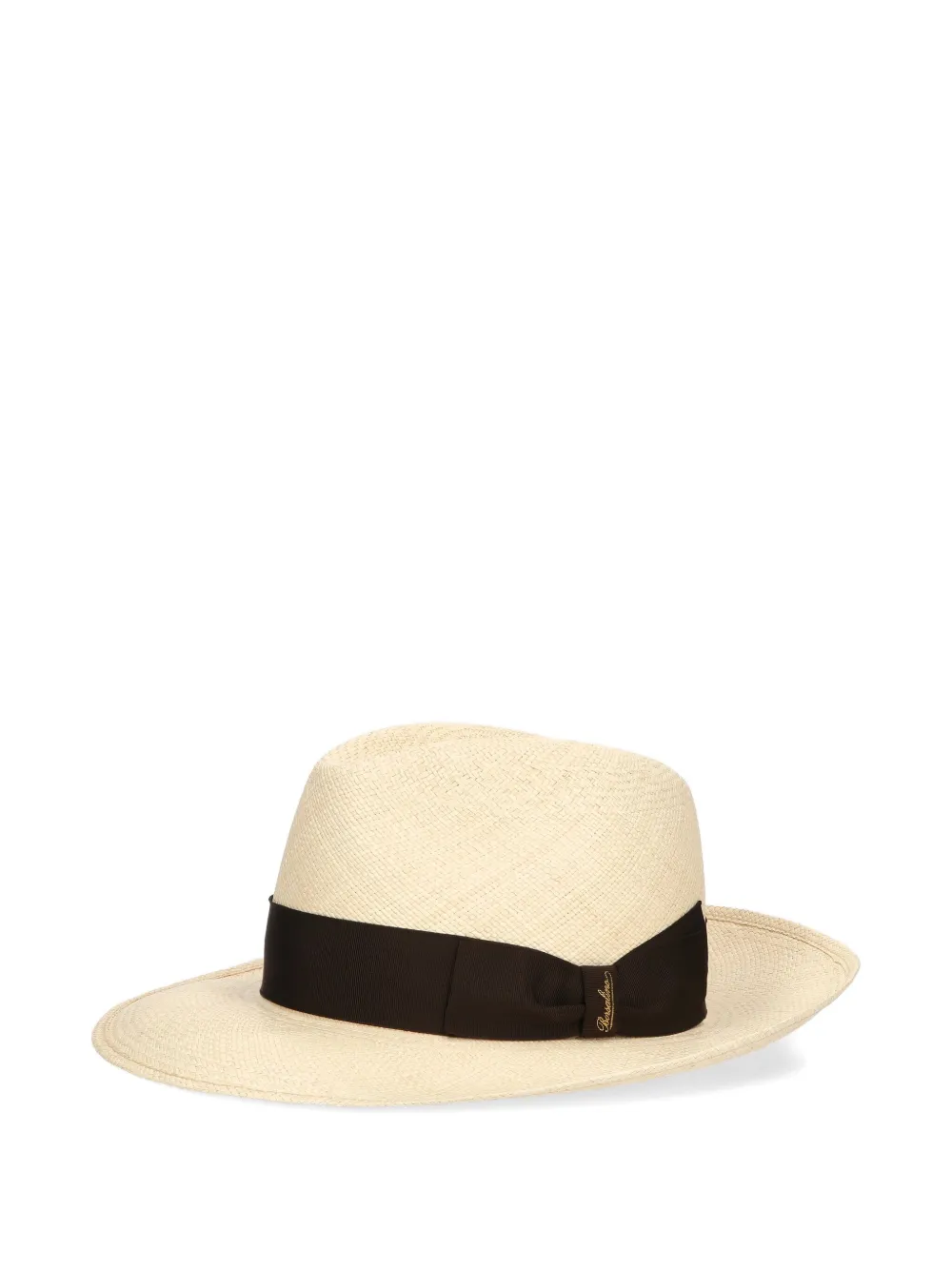 Borsalino Hoed verfraaid met lint Beige