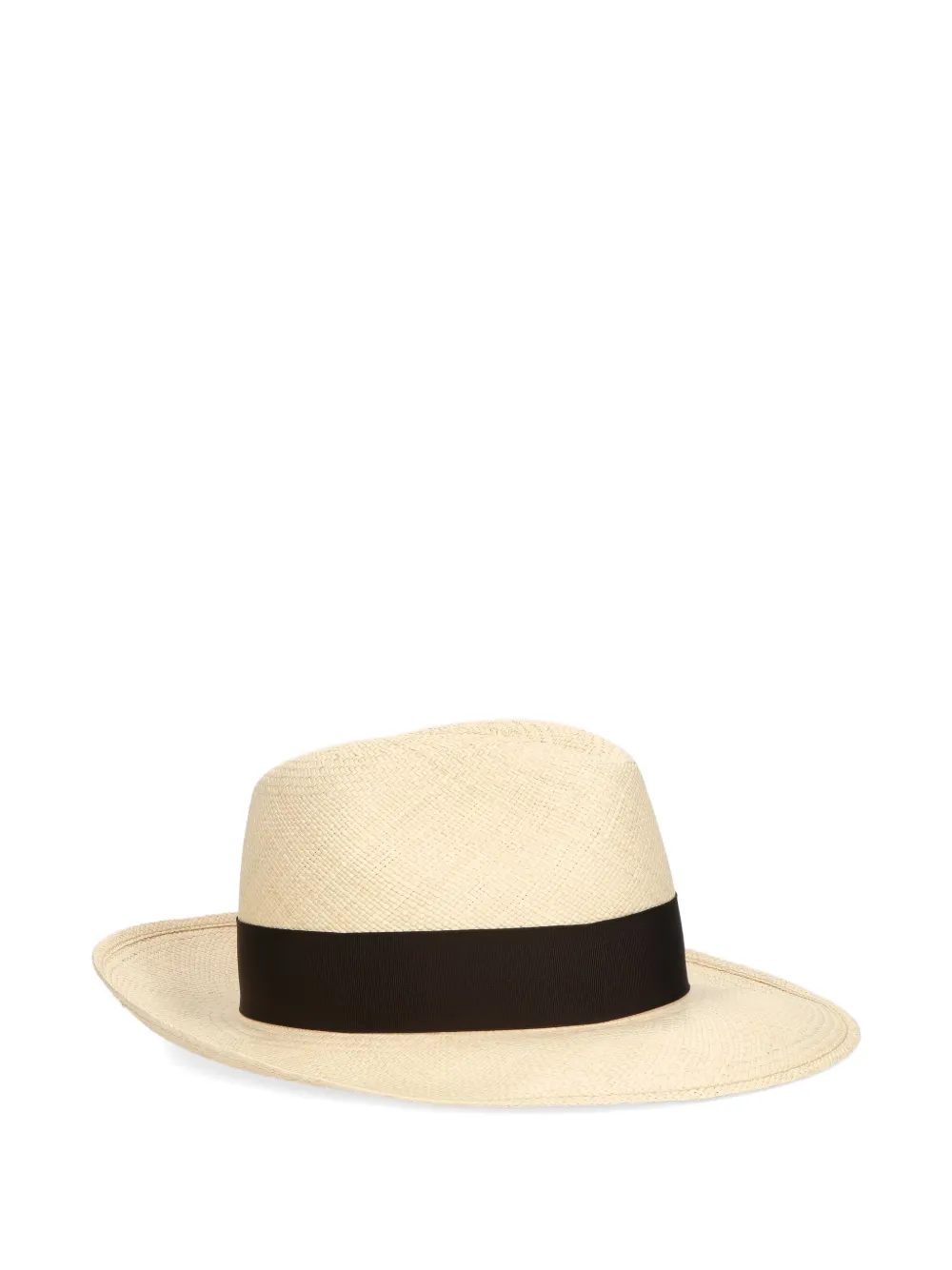 Borsalino Hoed verfraaid met lint Beige