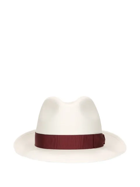 Borsalino Panama ribbon-trim hat
