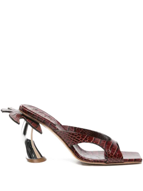 A.W.A.K.E. Mode 90mm crocodile-effect heeled sandals