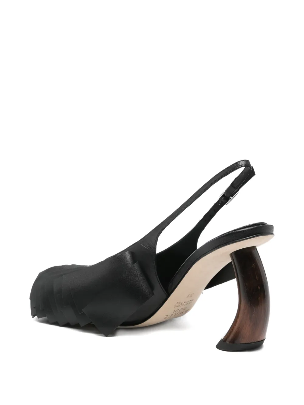 A.w.a.k.e. 80mm Draped Slingback Pumps In Black