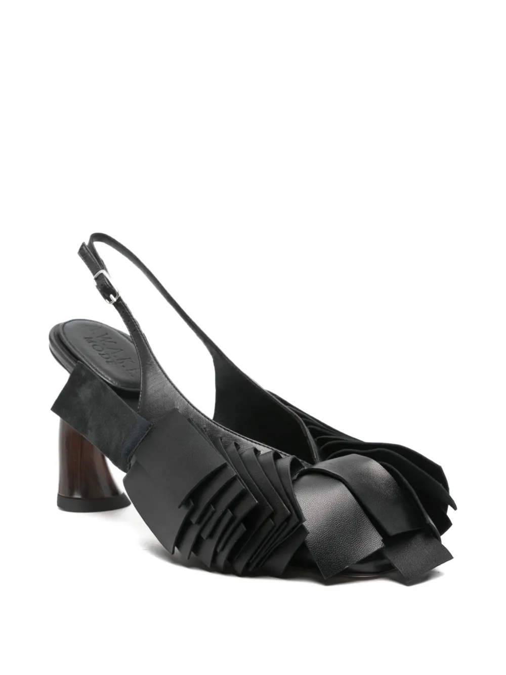 A.w.a.k.e. 80mm Draped Slingback Pumps In Black