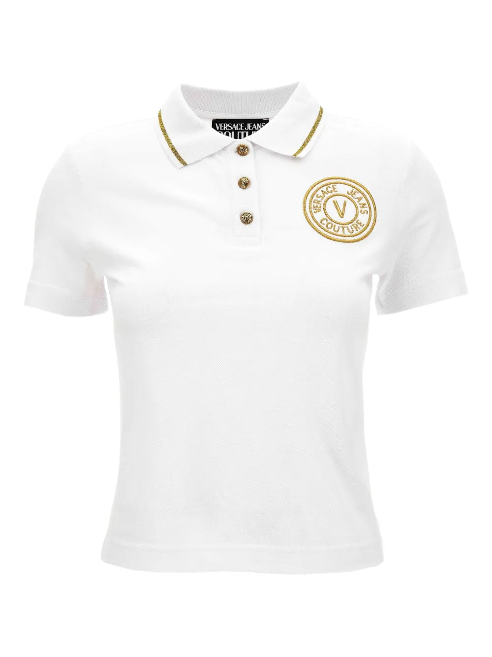 Versace Jeans Couture embroidered-logo polo shirt | White | Image 1