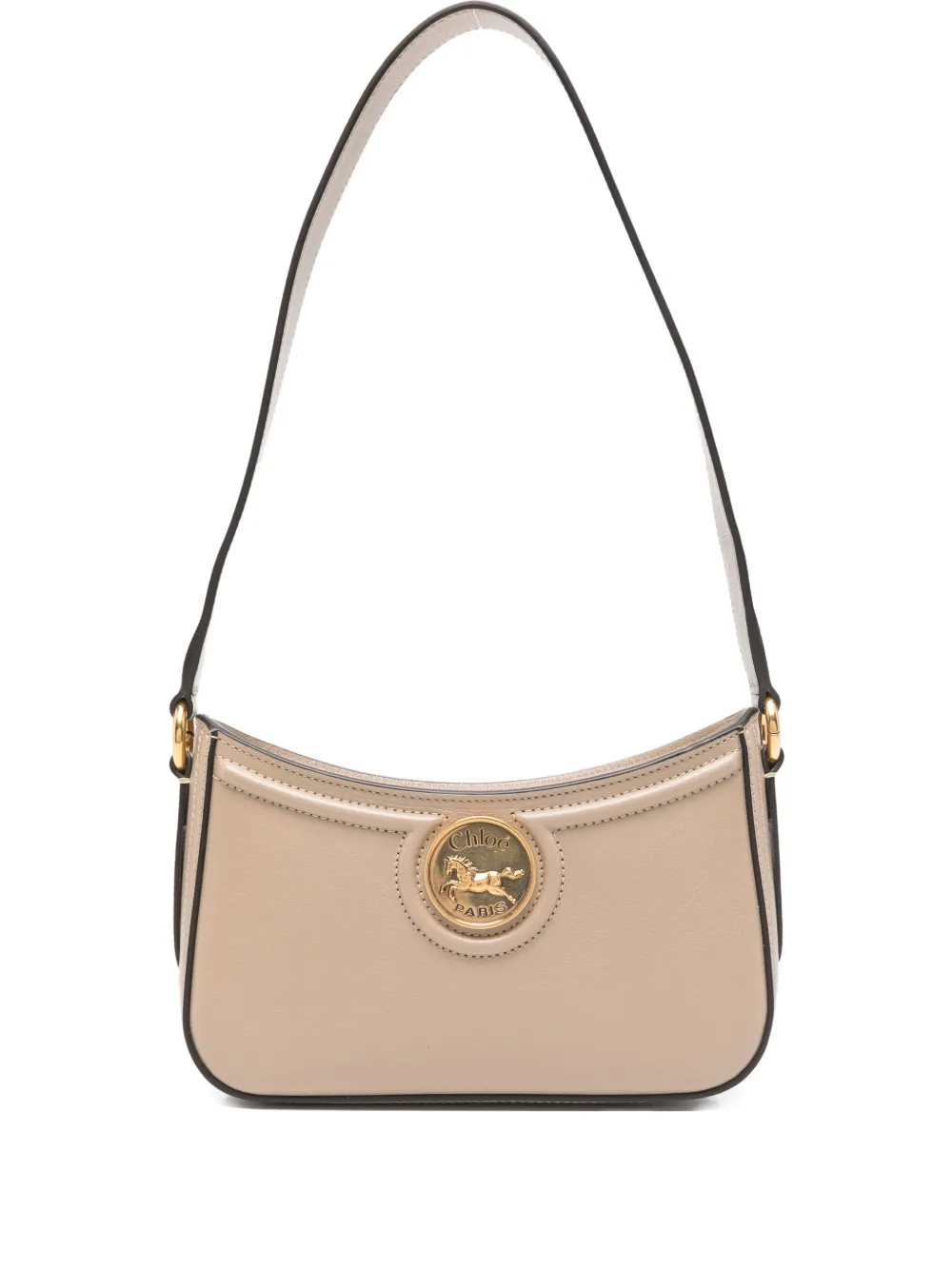 Chloé Schoudertas met paard embleem Beige