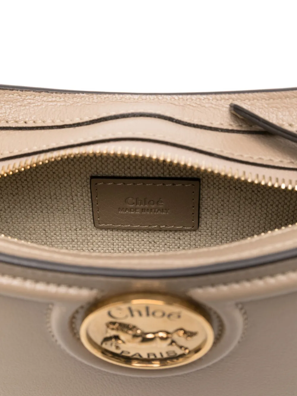Chloé Schoudertas met paard embleem Beige