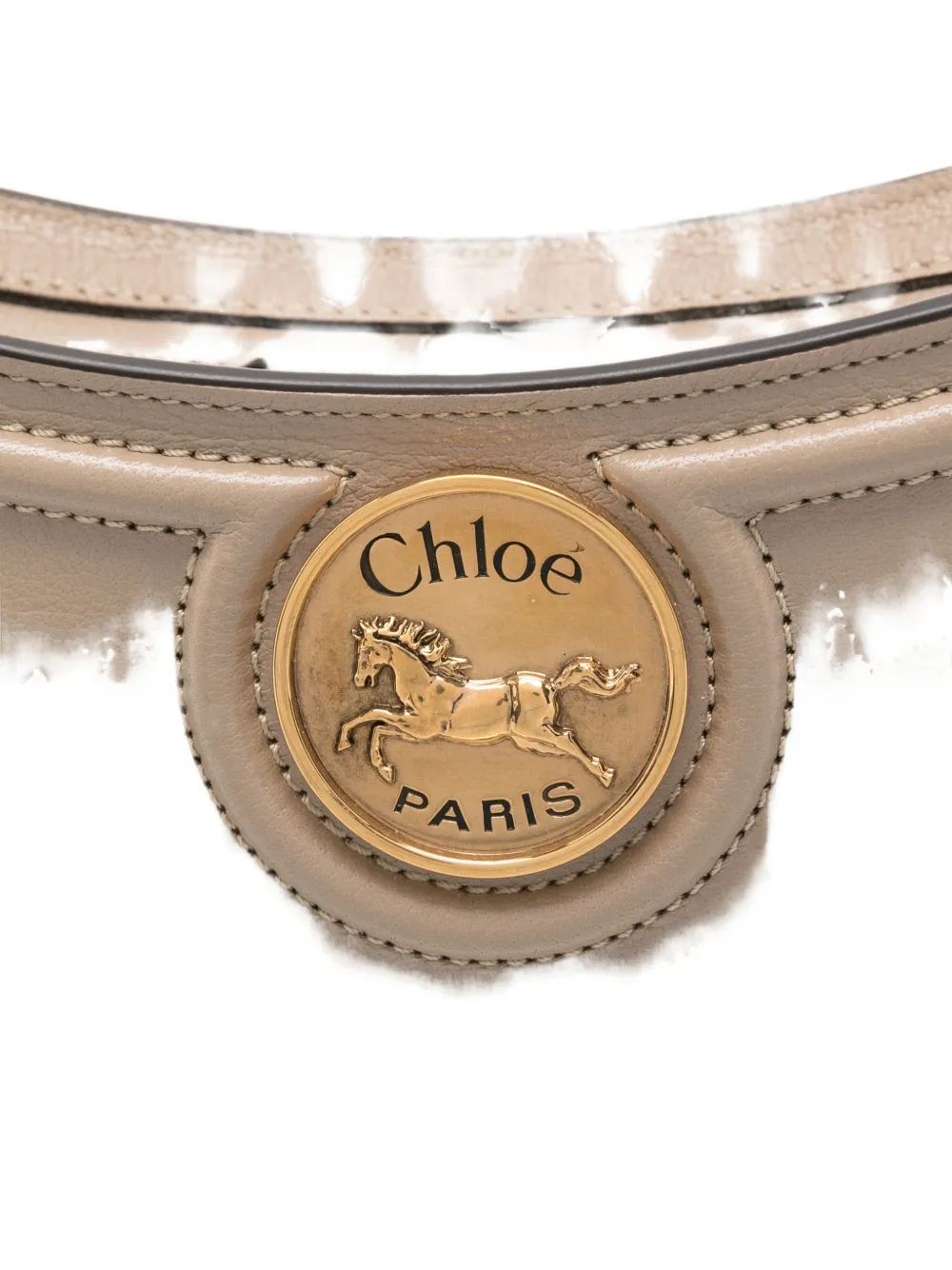 Chloé Schoudertas met paard embleem Beige