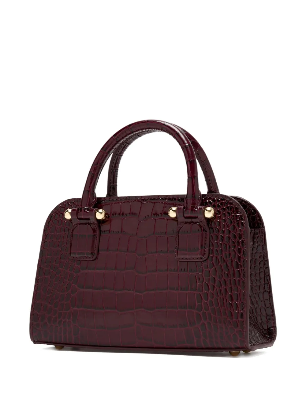 Strathberry small crocodile-embossed top-handle tote bag - Rood