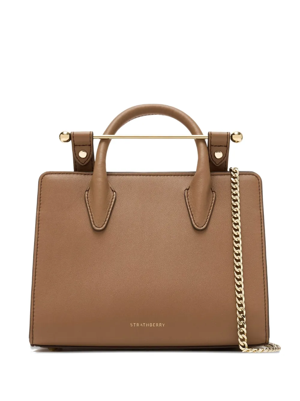 Strathberry top-handle chain-strap tote bag | Brown | Image 1