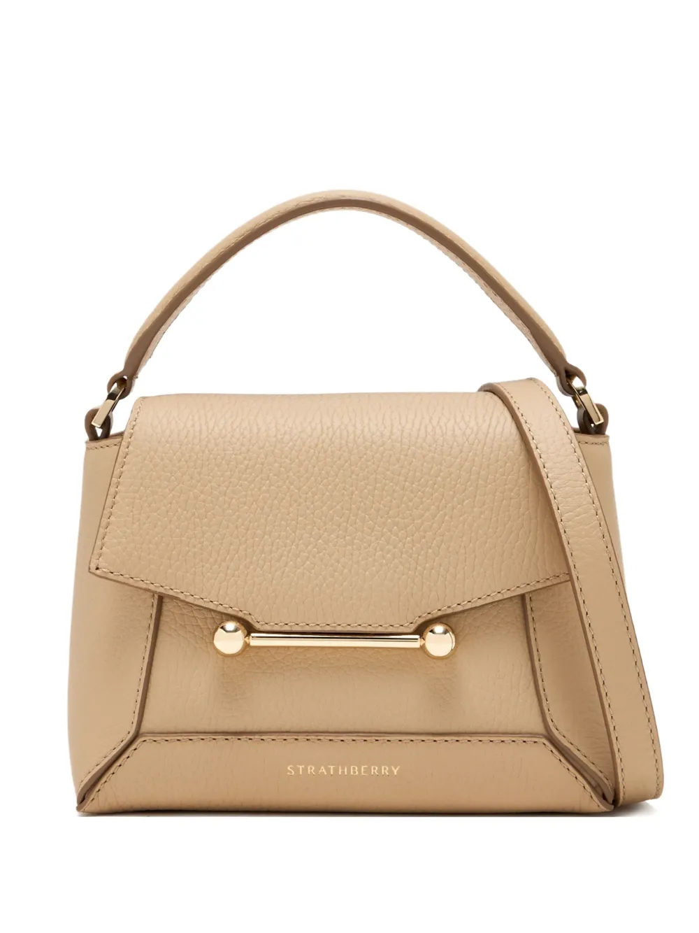 Strathberry Mini Mosaic Bar-top Handle Tote Bag In Neutral