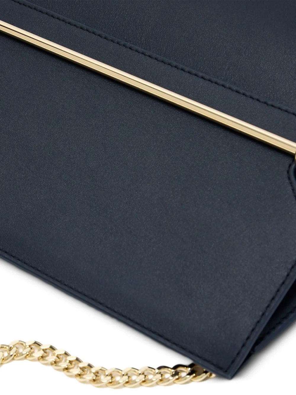 Strathberry Stylist Bar-chain Leather Clutch Bag In Blue