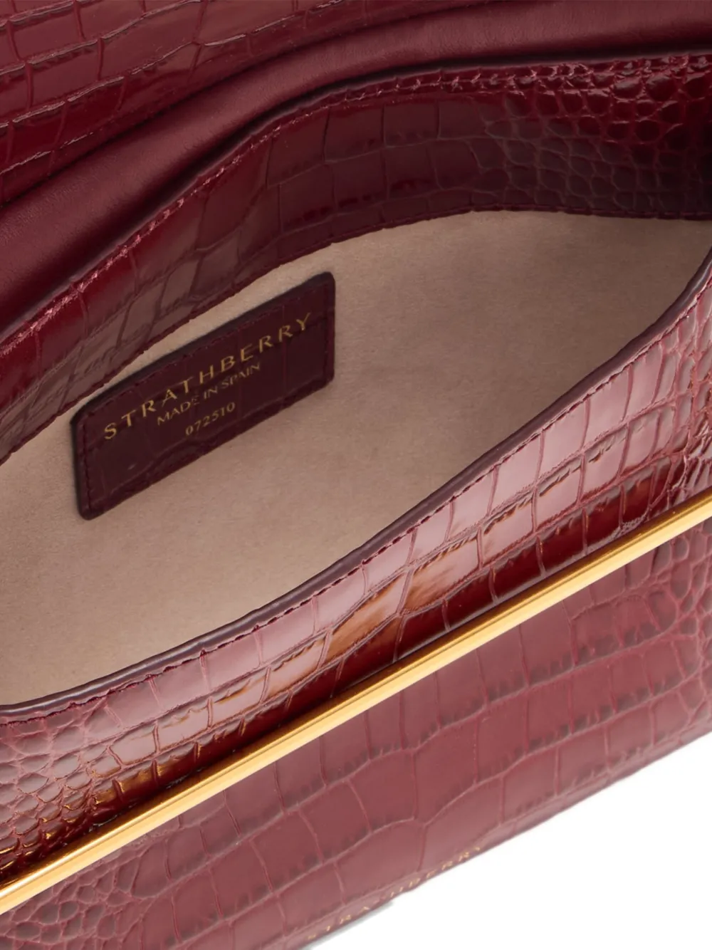 Strathberry Stylist Crocodile-effect Clutch In Red