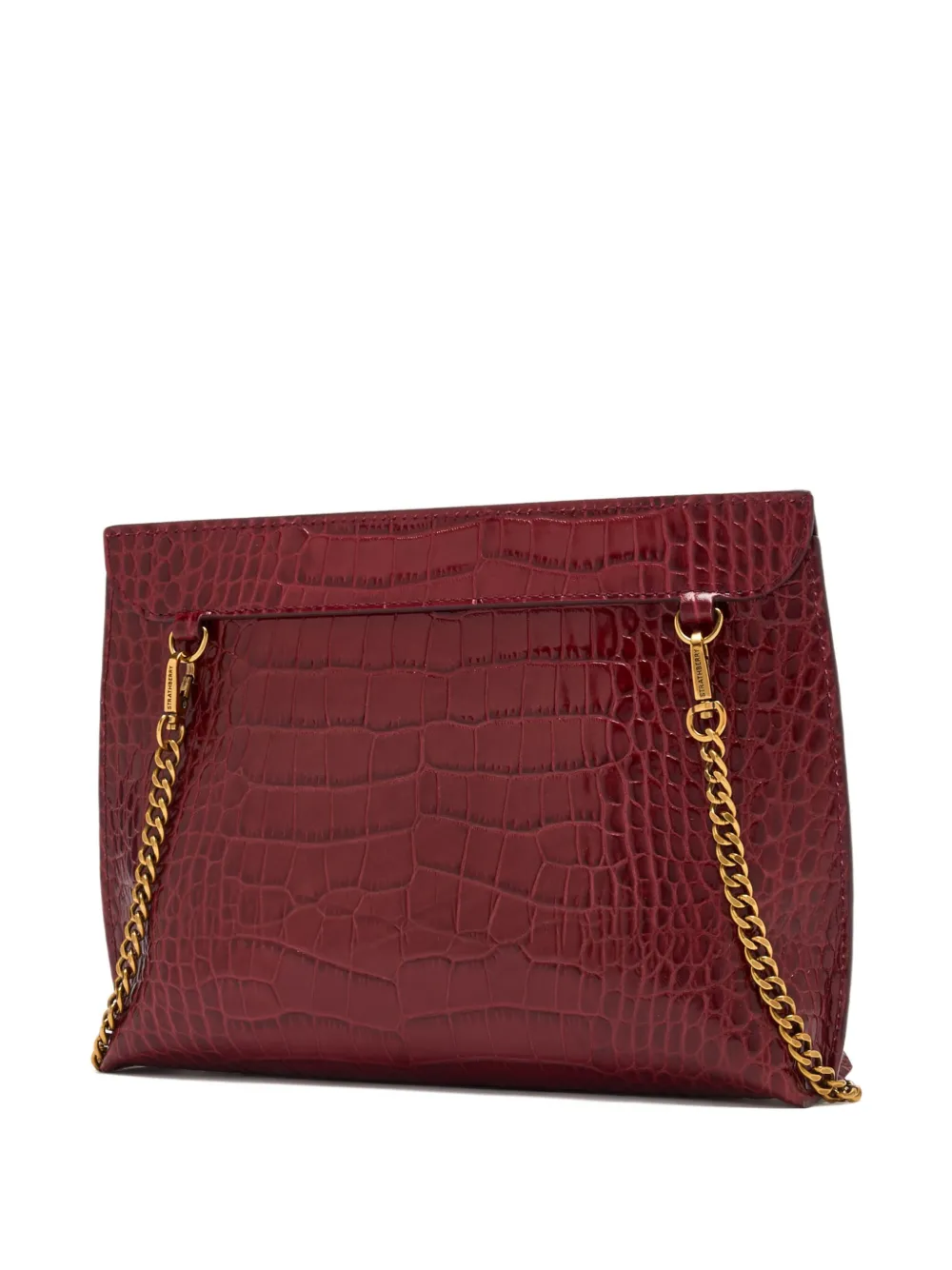 Strathberry Stylist Crocodile-effect Clutch In Red