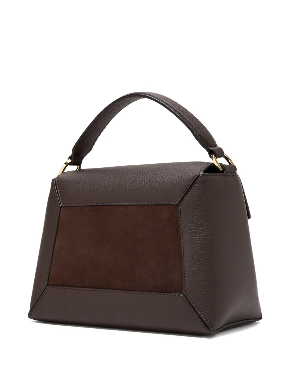 Strathberry small Mosaic leather suede tote bag - Bruin