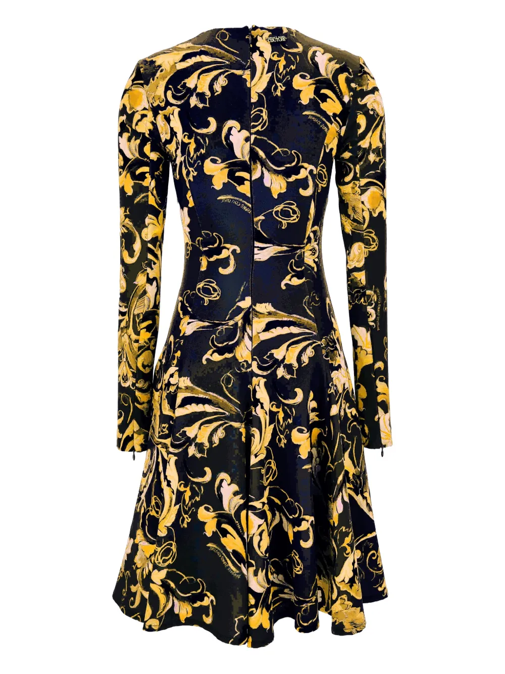 Versace Jeans Couture Barocco-print Flared Mini Dress In Multi