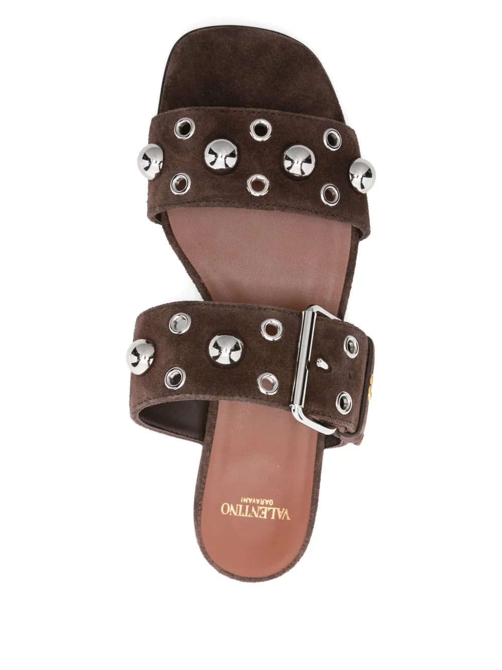 Valentino Garavani Ballerina's met gesp met studs Bruin