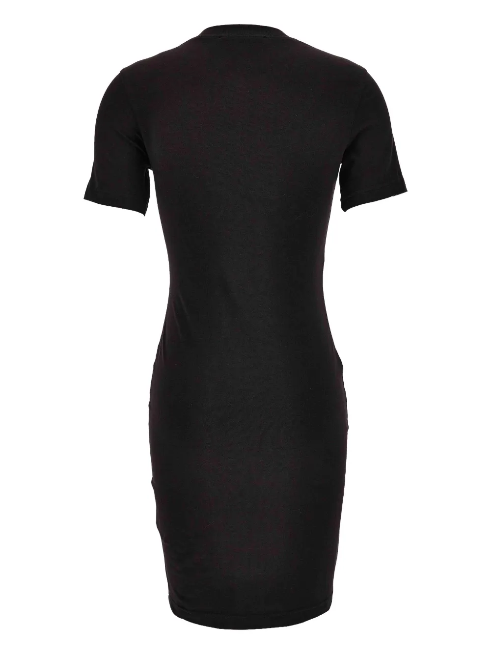 Versace Jeans Couture Logo-print Short-sleeve Midi Dress In Black