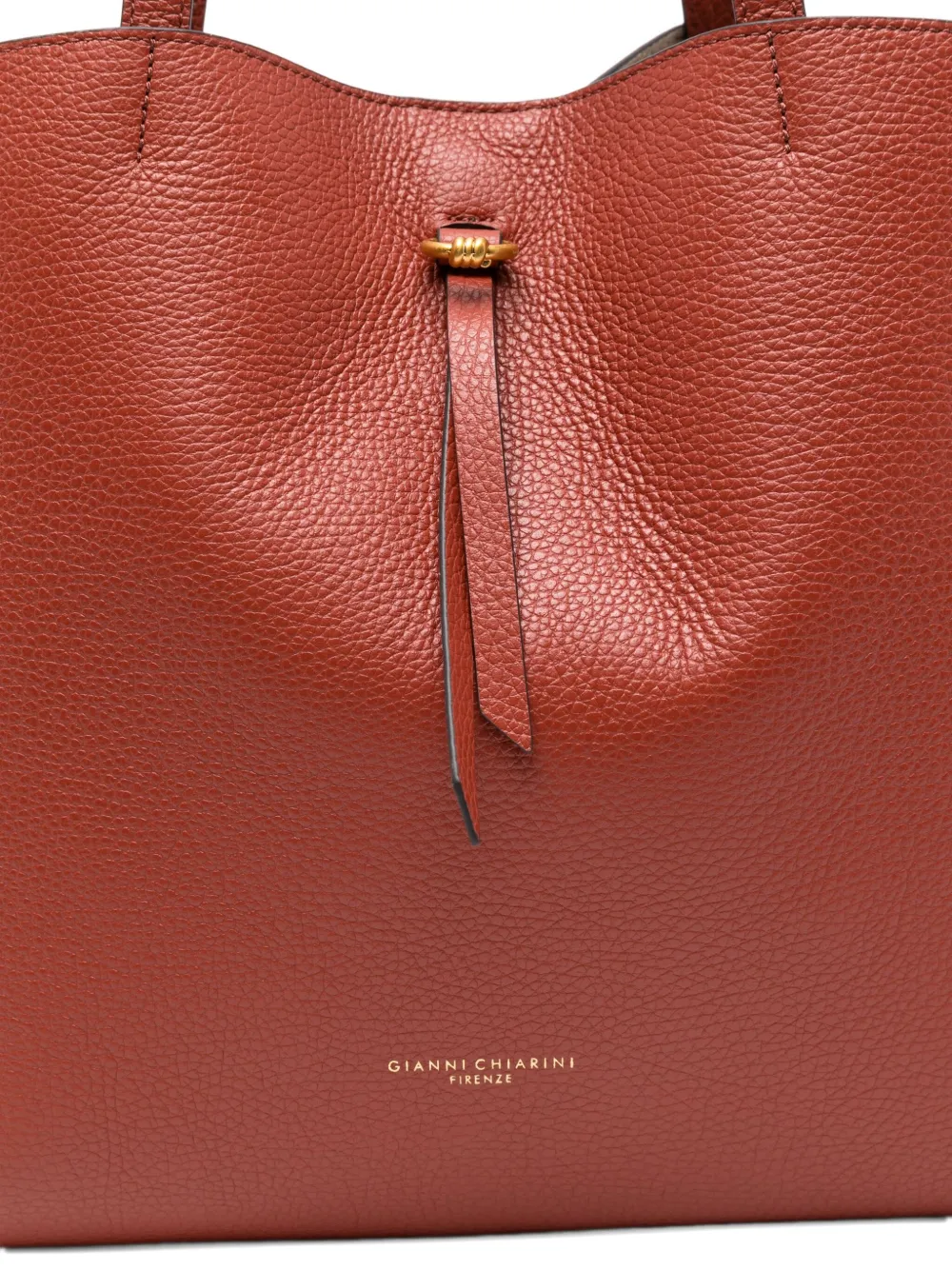 GIANNI CHIARINI Shopper van bewerkt leer Rood