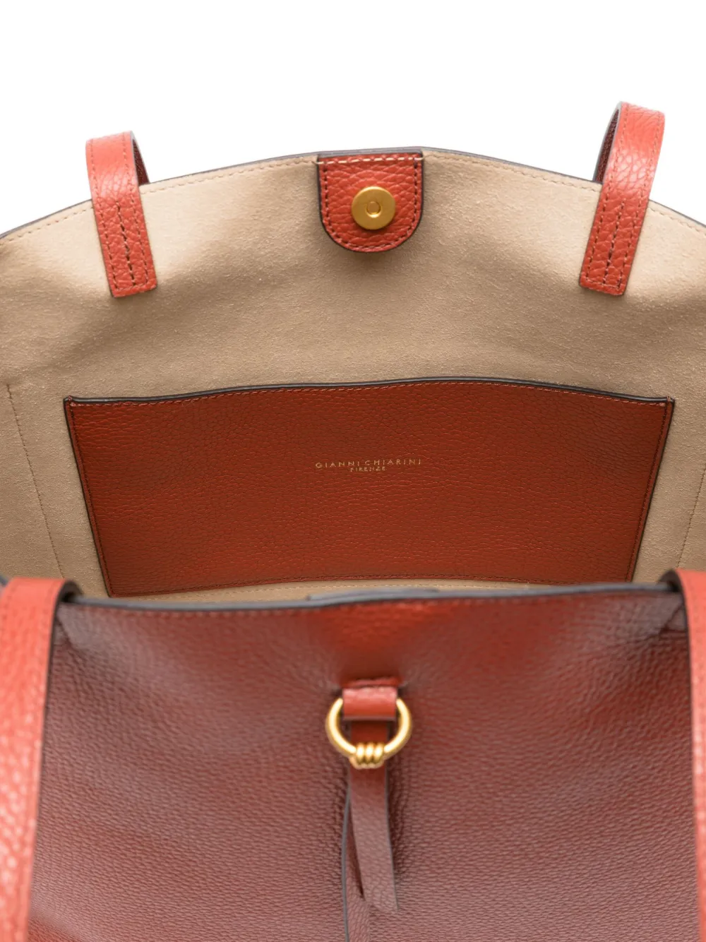 GIANNI CHIARINI Shopper van bewerkt leer Rood