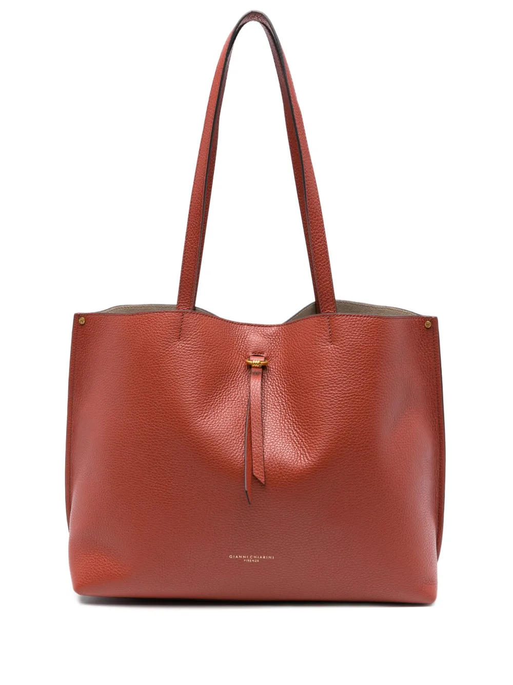 GIANNI CHIARINI Shopper van bewerkt leer Rood