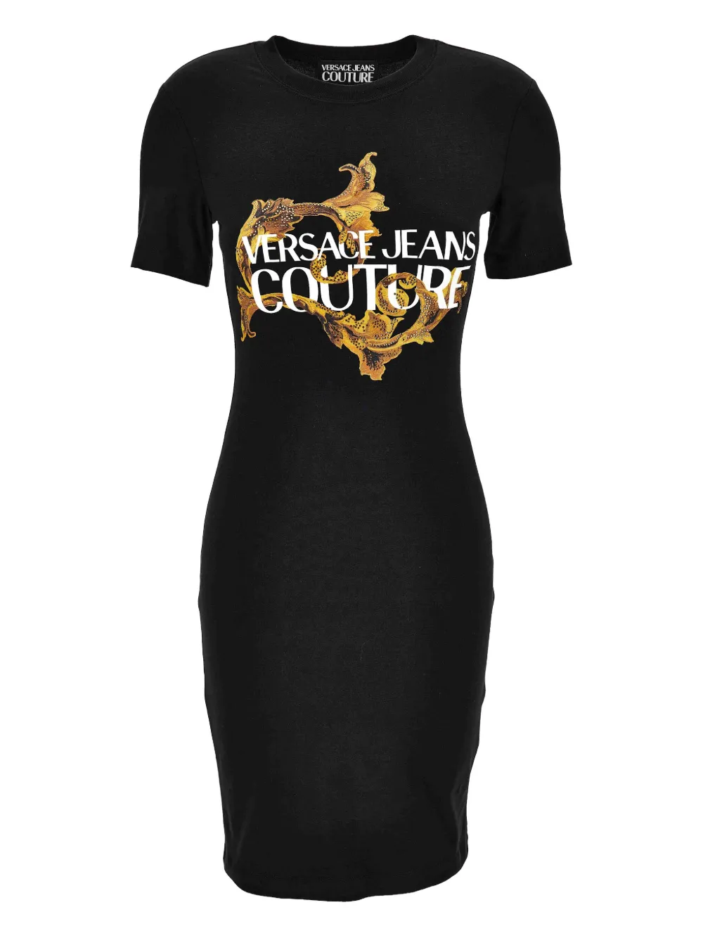 Versace Jeans Couture logo-print midi dress Zwart
