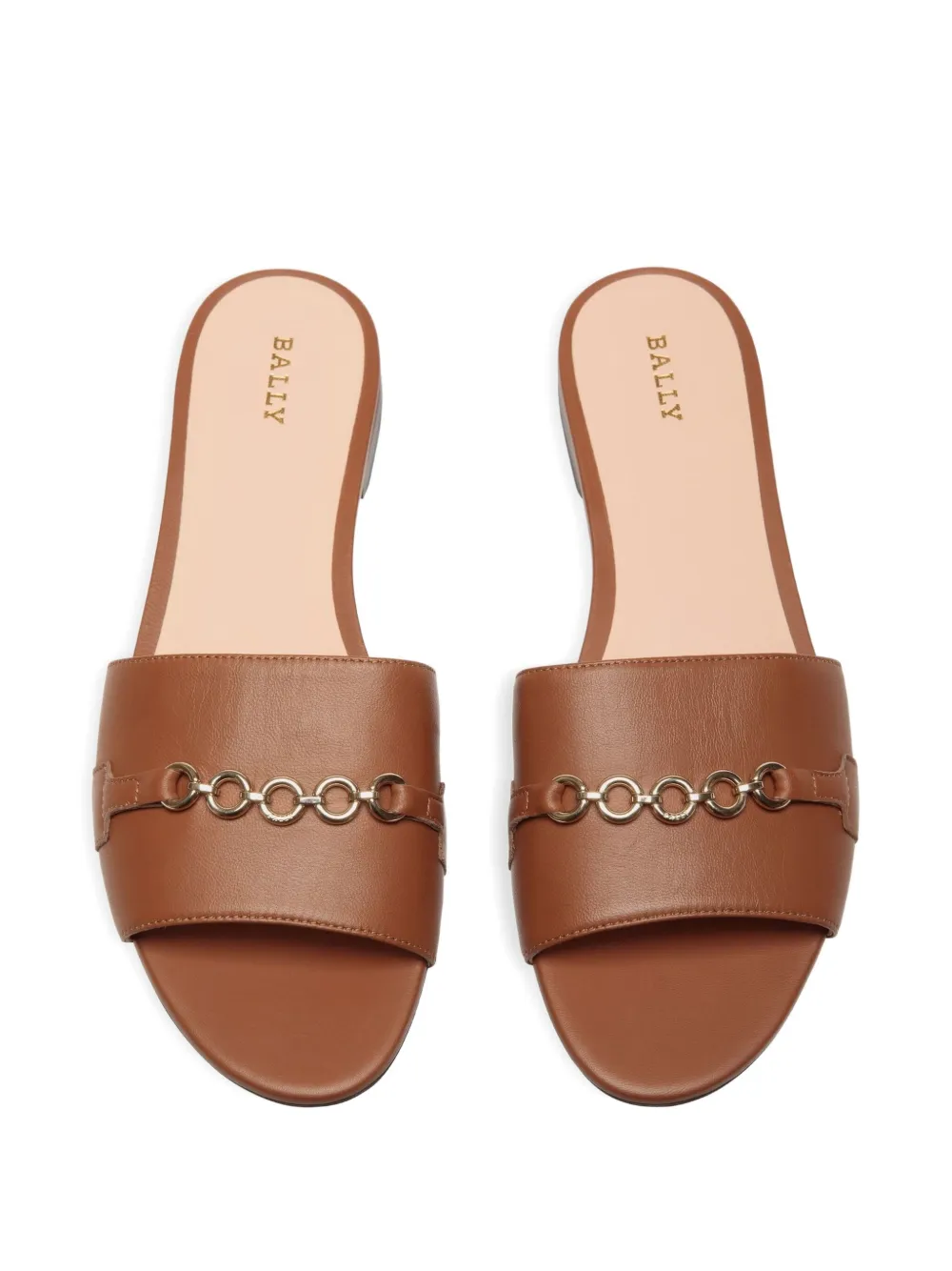 Bally chain-embellished leather sandals Brown